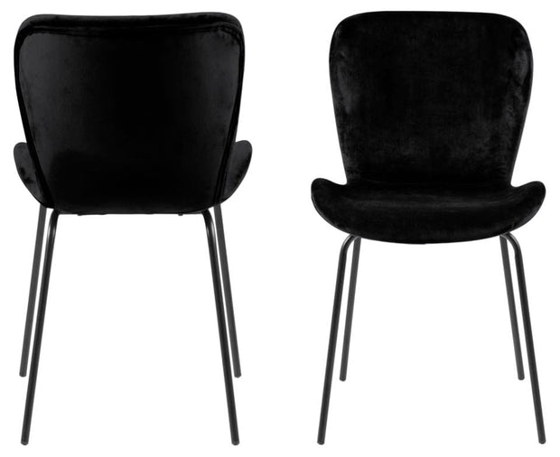 Set di 2 sedie da pranzo in velluto Batilda A-1 Nero (3)
