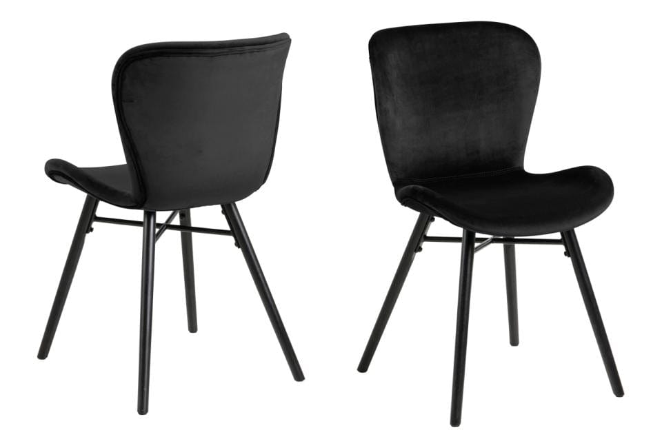 Set di 2 sedie da pranzo in velluto Batilda A-1 Nero