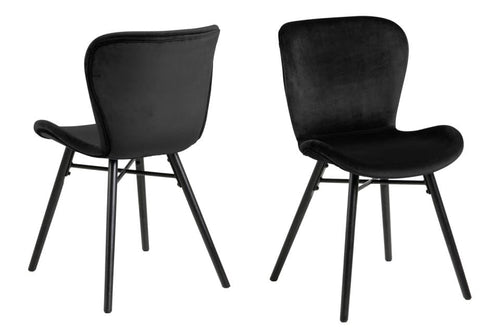 Set di 2 sedie da pranzo in velluto Batilda A-1 Nero