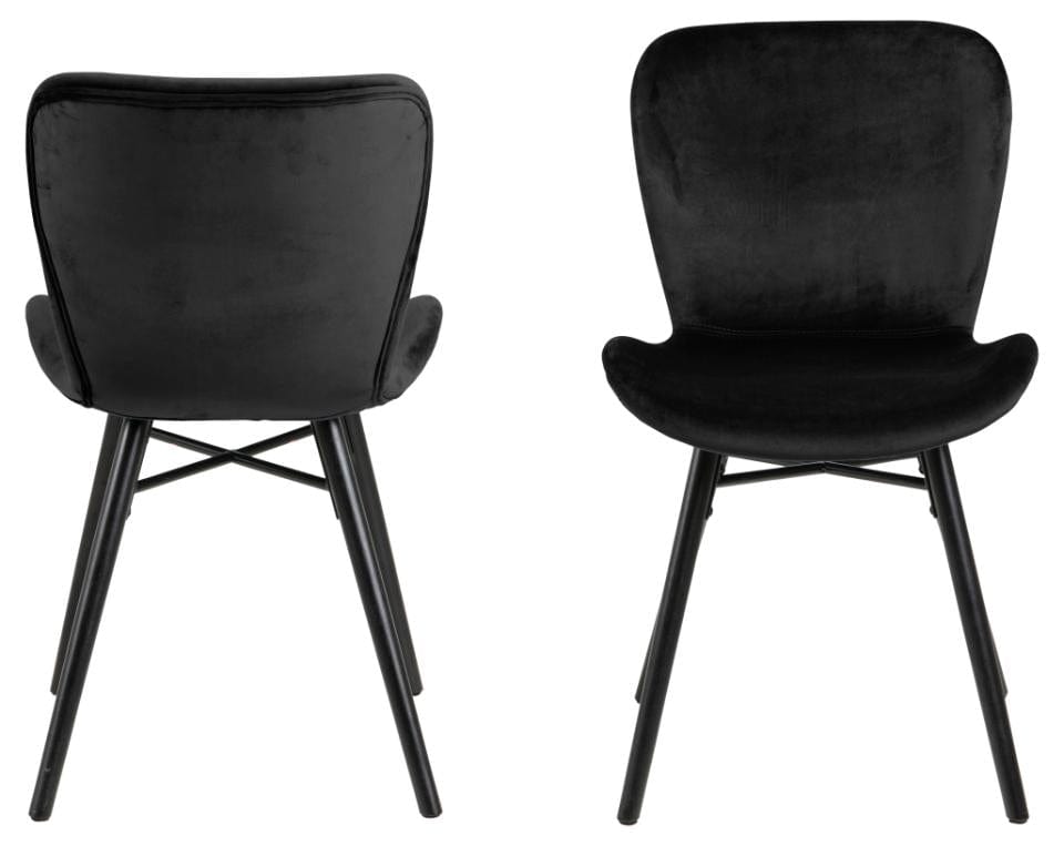 Set di 2 sedie da pranzo in velluto Batilda A-1 Nero (2)