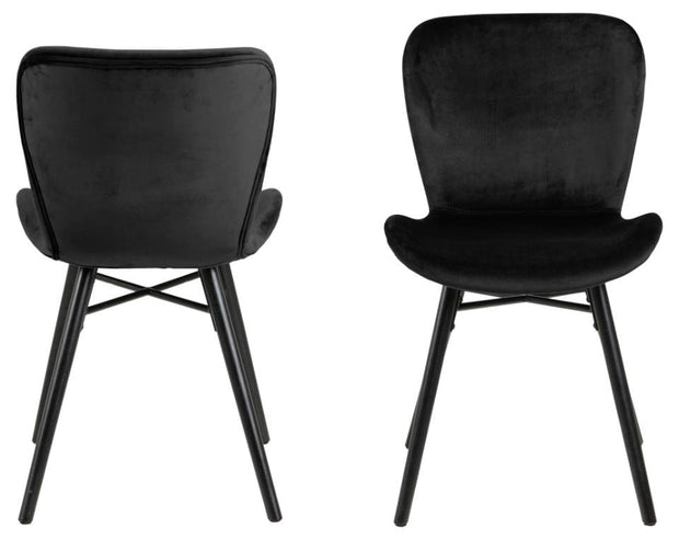 Set di 2 sedie da pranzo in velluto Batilda A-1 Nero (2)