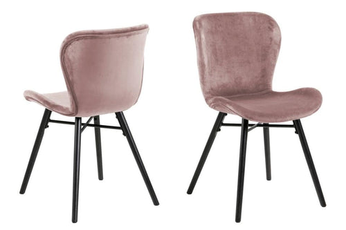 Set di 2 sedie da pranzo in velluto Batilda A-1 Rosa
