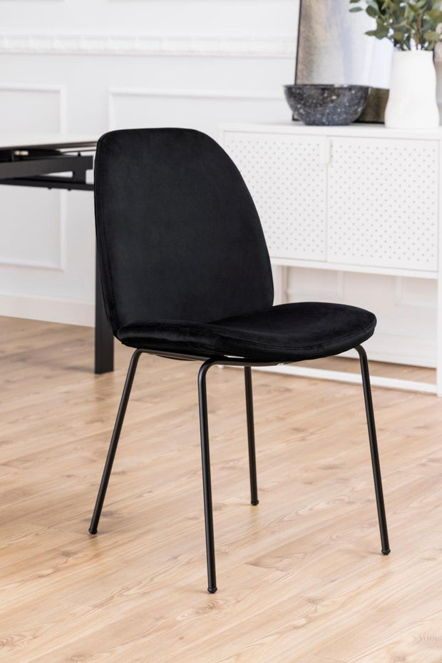 Set di 2 sedie da pranzo in velluto Carmen Nero (2)