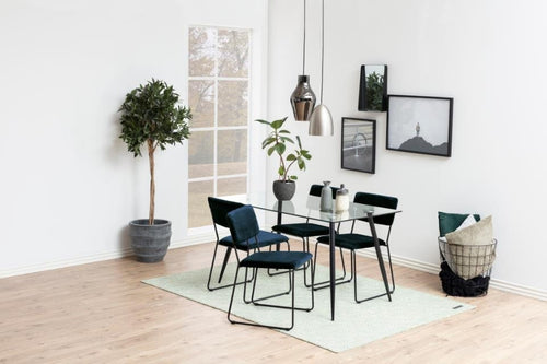 Set di 2 sedie da pranzo in velluto Cornelia Blu (1)