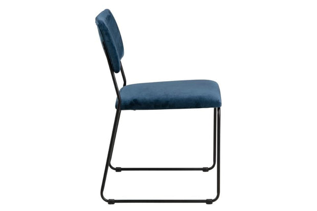 Set di 2 sedie da pranzo in velluto Cornelia Blu (3)