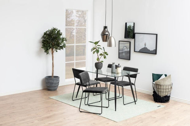 Set di 2 sedie da pranzo in velluto Cornelia Grigio (1)