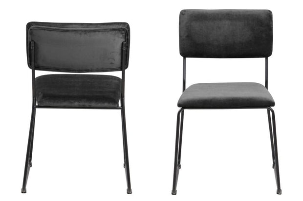 Set di 2 sedie da pranzo in velluto Cornelia Grigio (3)