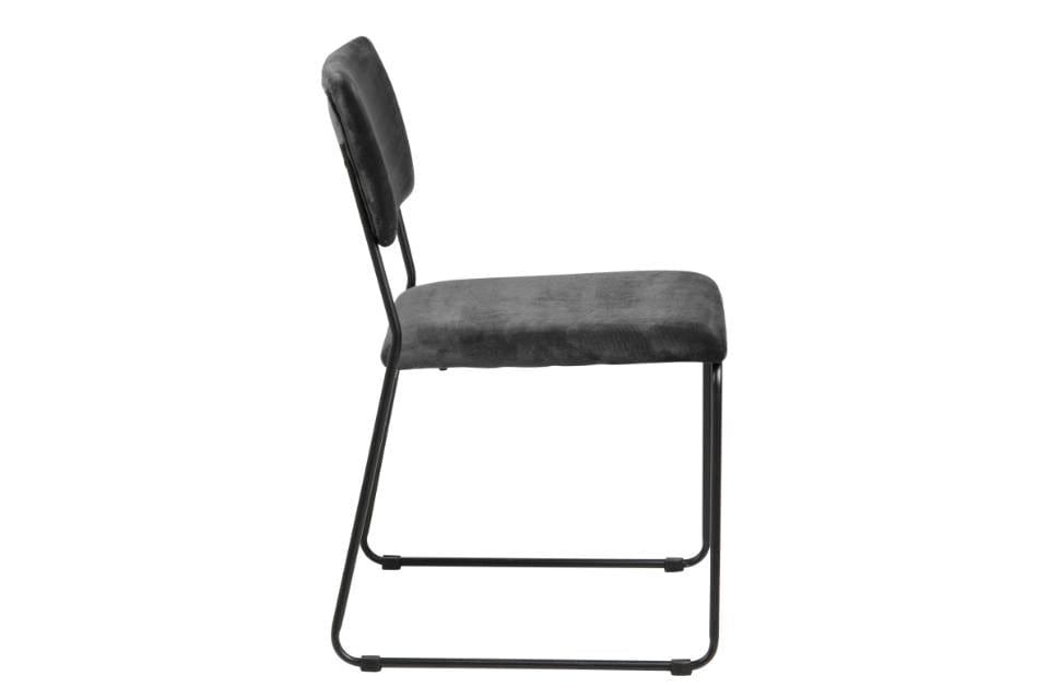 Set di 2 sedie da pranzo in velluto Cornelia Grigio (4)
