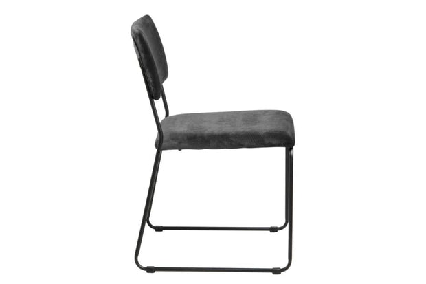 Set di 2 sedie da pranzo in velluto Cornelia Grigio (4)