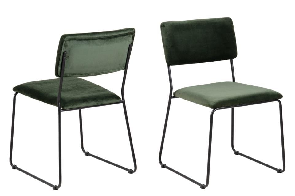 Set di 2 sedie da pranzo in velluto Cornelia Verde