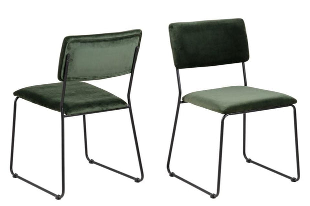 Set di 2 sedie da pranzo in velluto Cornelia Verde