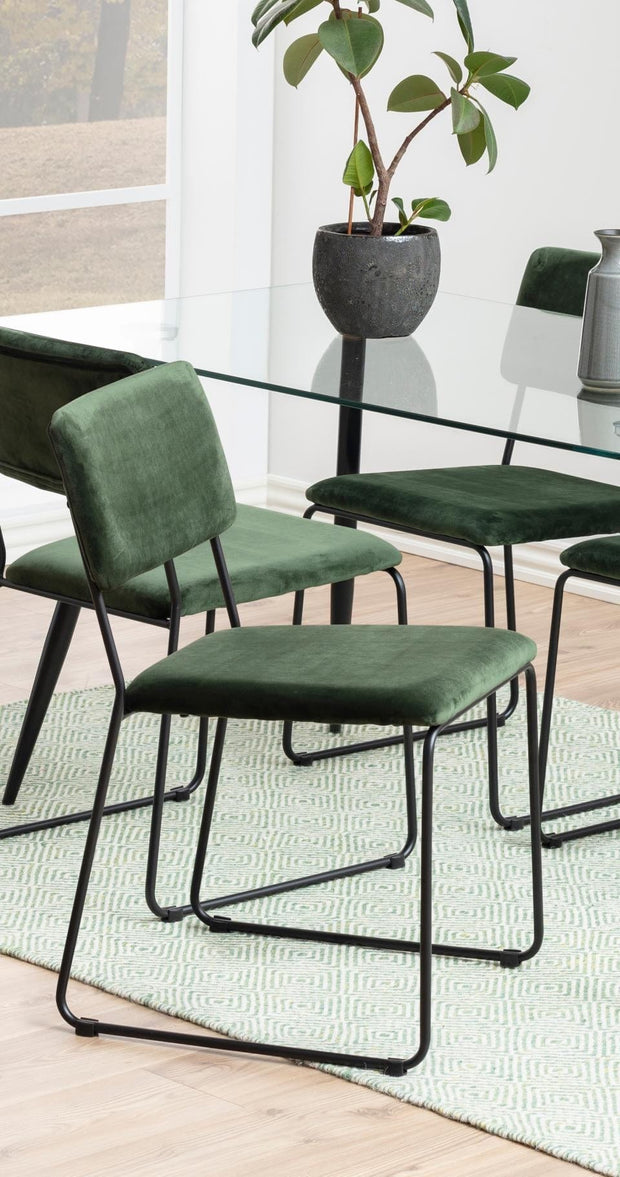 Set di 2 sedie da pranzo in velluto Cornelia Verde (2)
