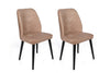 Set di 2 sedie da pranzo in velluto Dallas 523-V2 Cappuccino