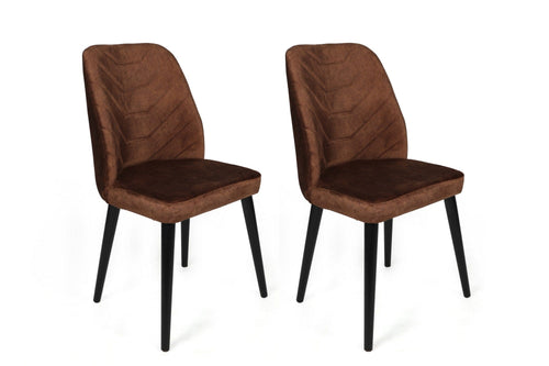 Set di 2 sedie da pranzo in velluto Dallas 526-V2 Marrone
