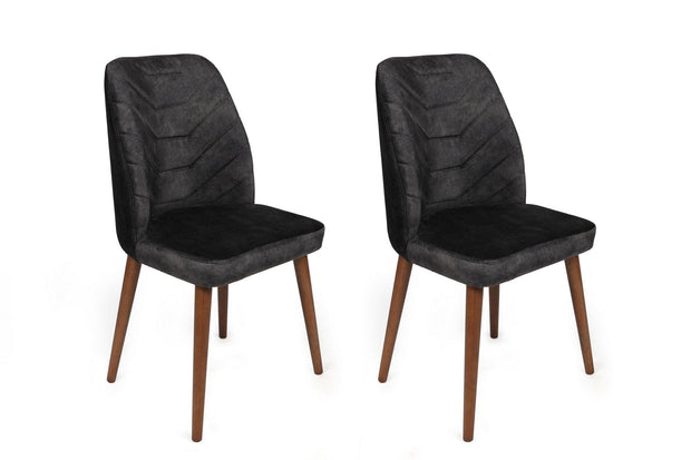 Set di 2 sedie da pranzo in velluto Dallas 557-V2 Antracite