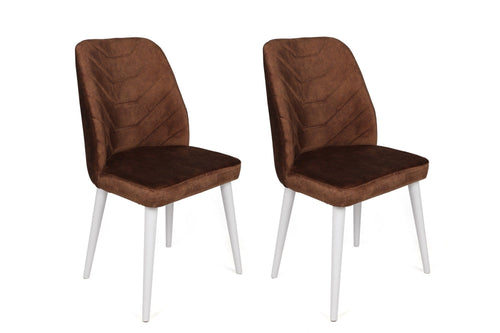 Set di 2 sedie da pranzo in velluto Dallas 586-V2 Marrone