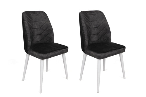 Set di 2 sedie da pranzo in velluto Dallas 587-V2 Antracite