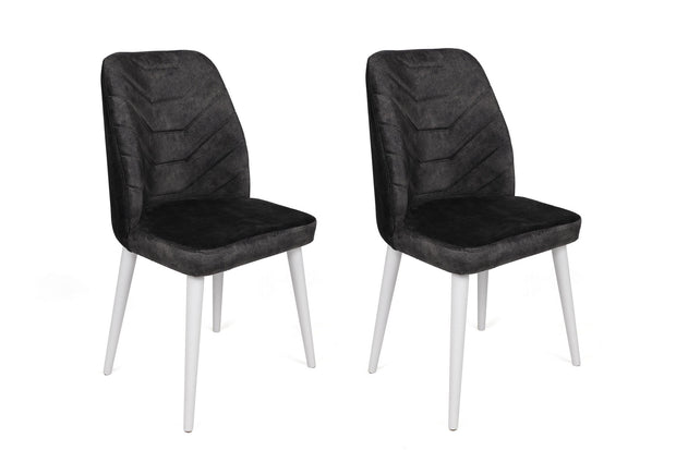 Set di 2 sedie da pranzo in velluto Dallas 587-V2 Antracite