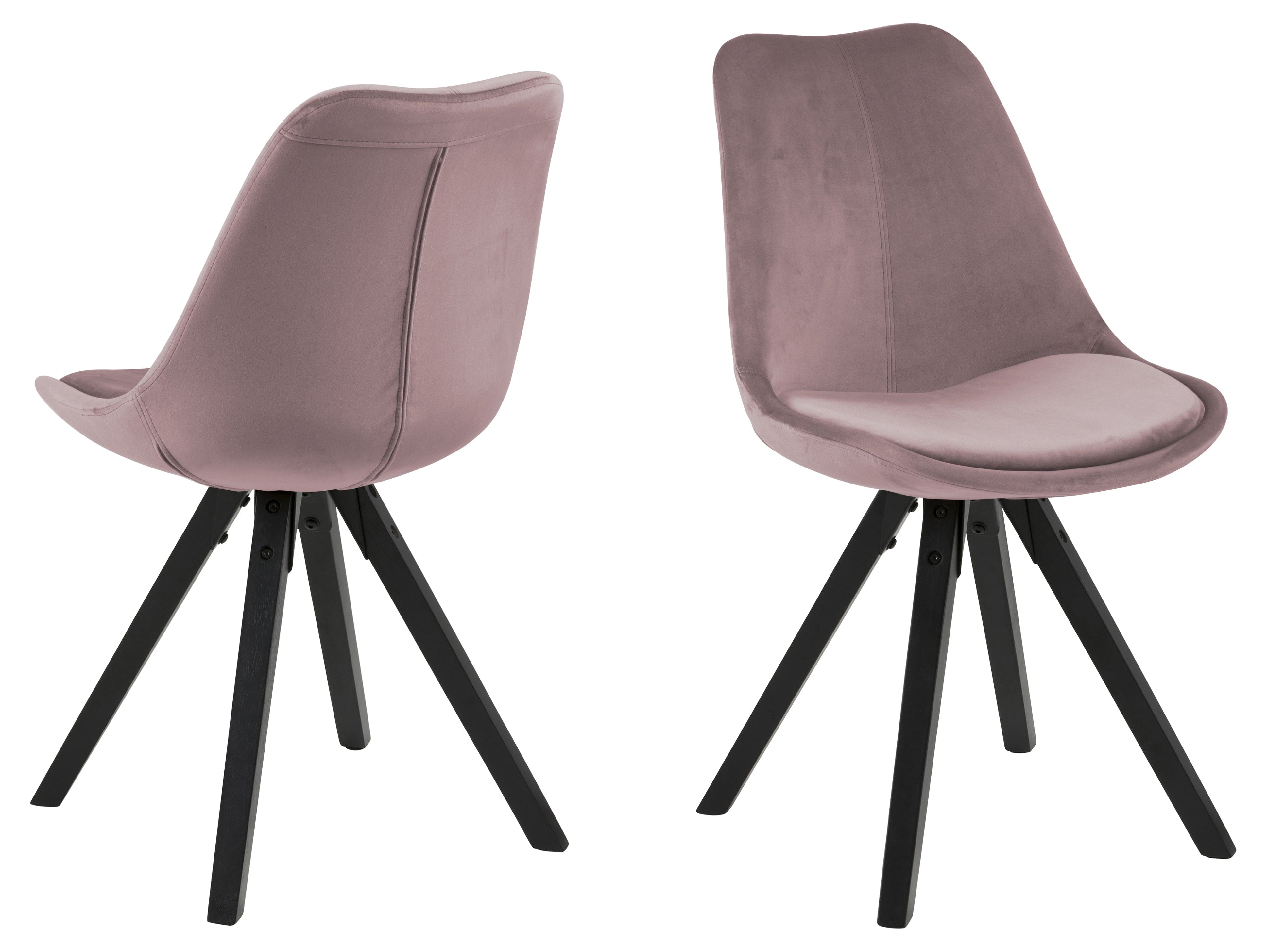 Set di 2 sedie da pranzo in velluto Dima Rosa