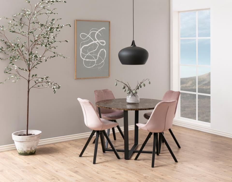 Set di 2 sedie da pranzo in velluto Dima Rosa (1)