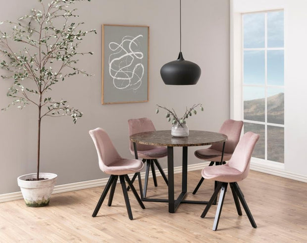 Set di 2 sedie da pranzo in velluto Dima Rosa (2)