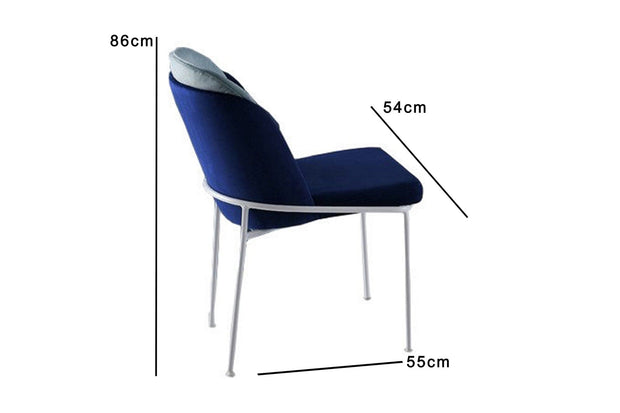 Set di 2 sedie da pranzo in velluto Dore 182 V2 Blu (2)