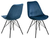 Set di 2 sedie da pranzo in velluto Eris Blu