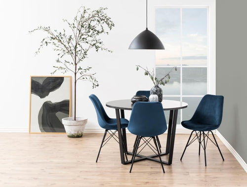 Set di 2 sedie da pranzo in velluto Eris Blu (1)
