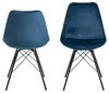 Set di 2 sedie da pranzo in velluto Eris Blu (2)