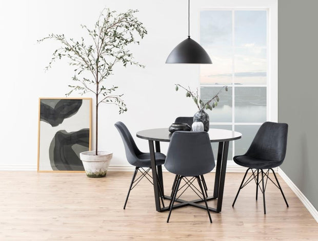Set di 2 sedie da pranzo in velluto Eris Grigio (1)
