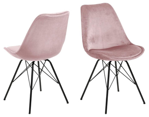 Set di 2 sedie da pranzo in velluto Eris Rosa