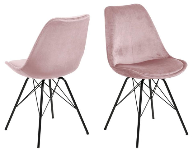 Set di 2 sedie da pranzo in velluto Eris Rosa