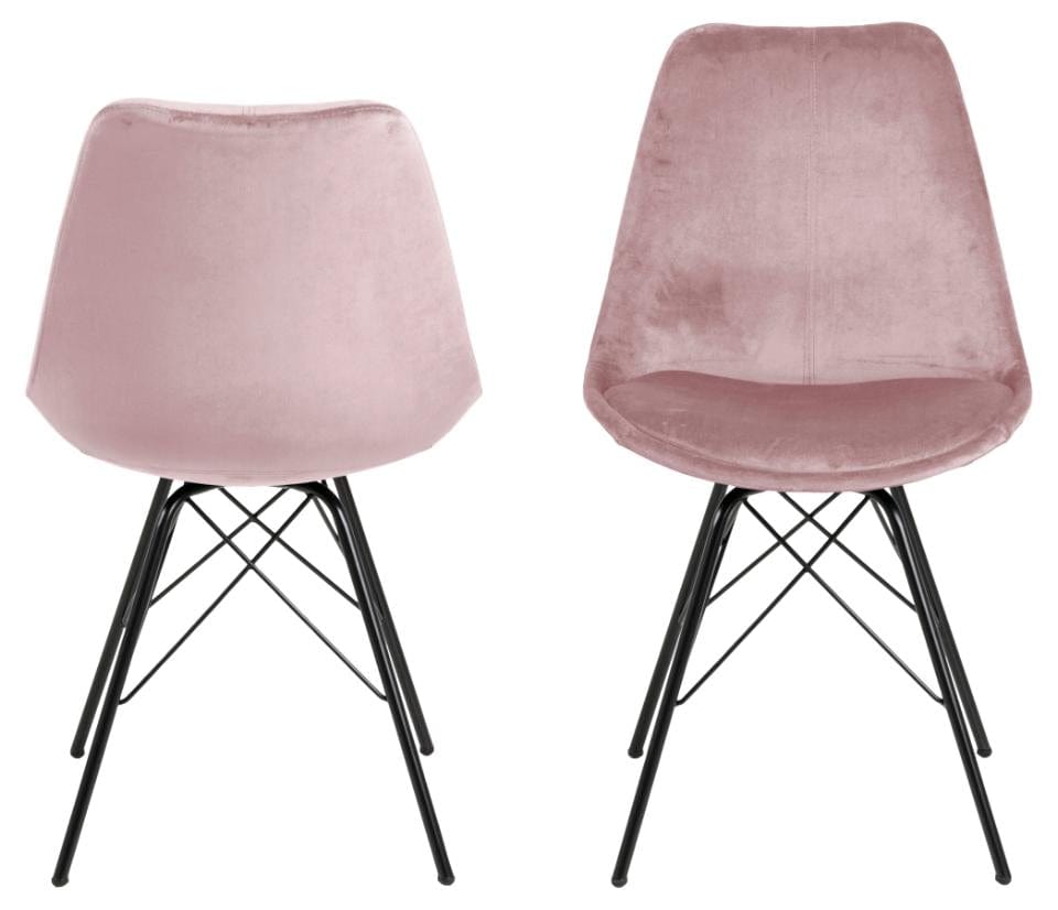 Set di 2 sedie da pranzo in velluto Eris Rosa (3)