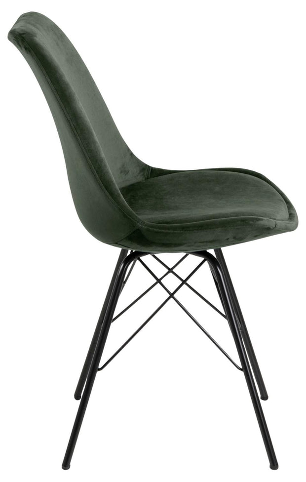 Set di 2 sedie da pranzo in velluto Eris Verde (2)