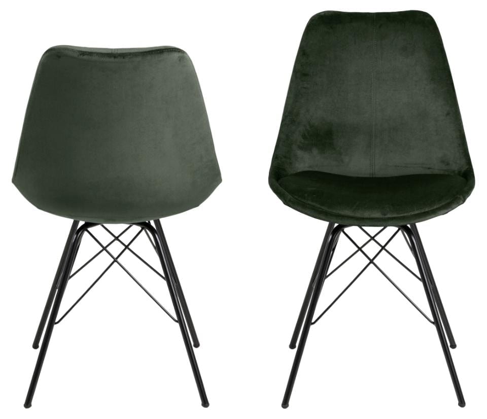 Set di 2 sedie da pranzo in velluto Eris Verde (3)