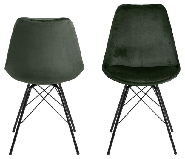 Set di 2 sedie da pranzo in velluto Eris Verde (3)