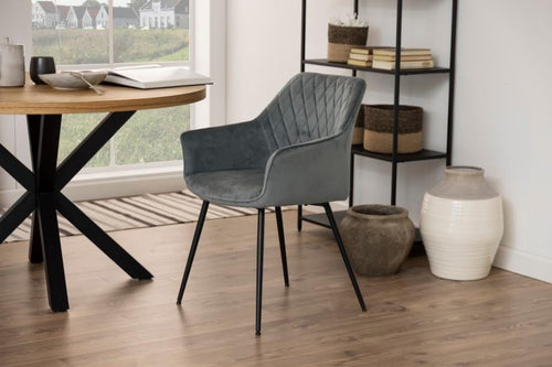 Set di 2 sedie da pranzo in velluto Felina Grigio (1)
