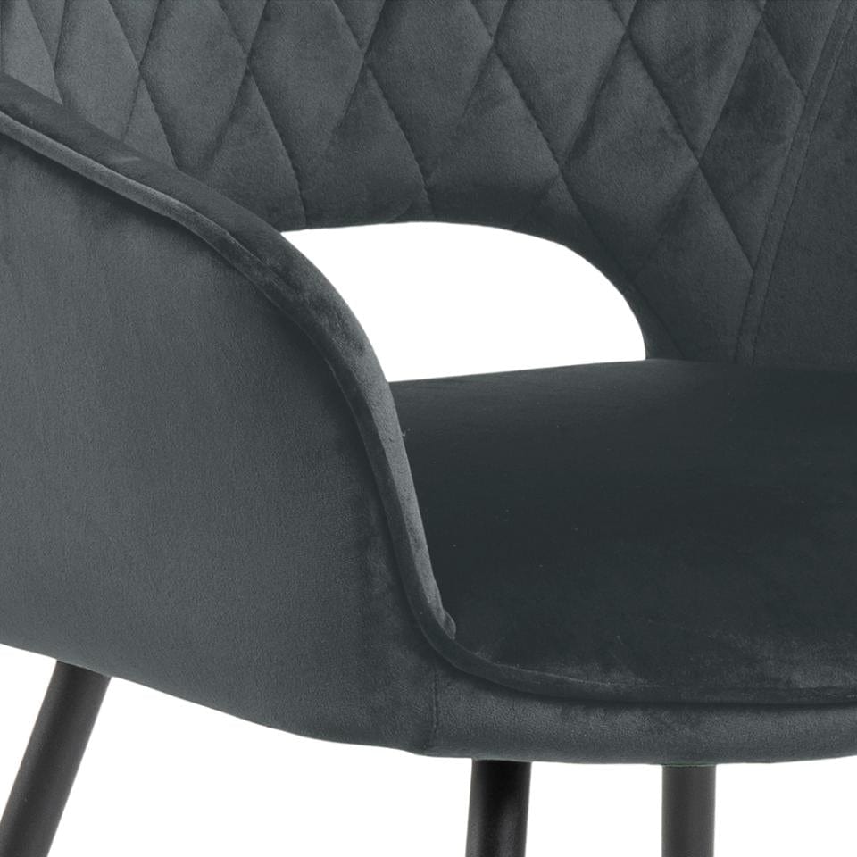 Set di 2 sedie da pranzo in velluto Felina Grigio (6)