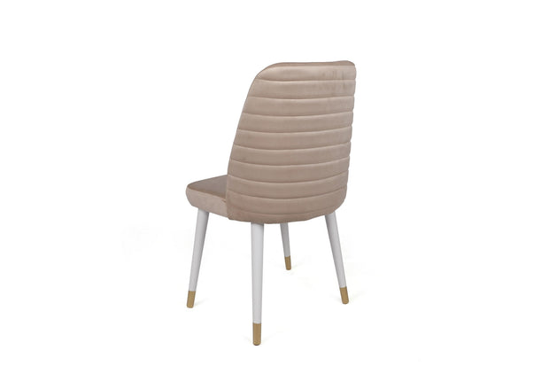Set di 2 sedie da pranzo in velluto Hugo 407-V2 Crema (2)