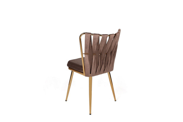 Set di 2 sedie da pranzo in velluto Kuşaklı-213 V2 Marrone (2)