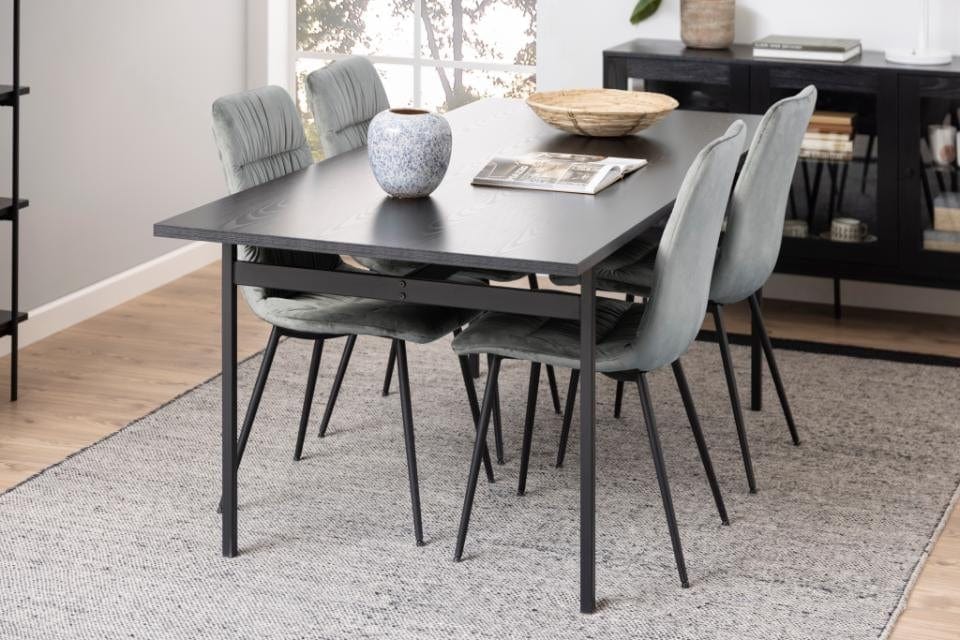 Set di 2 sedie da pranzo in velluto Lilian Grigio (2)