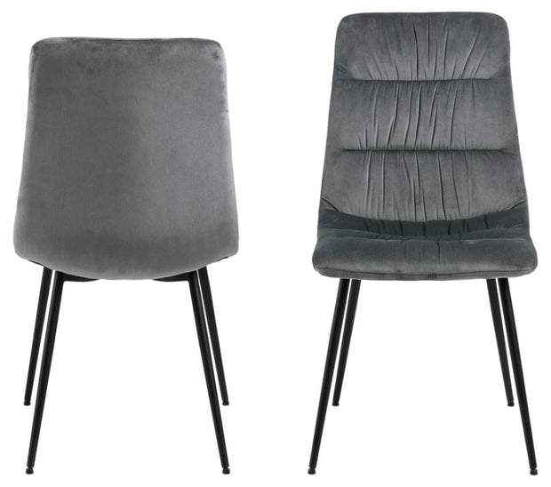 Set di 2 sedie da pranzo in velluto Lilian Grigio (5)