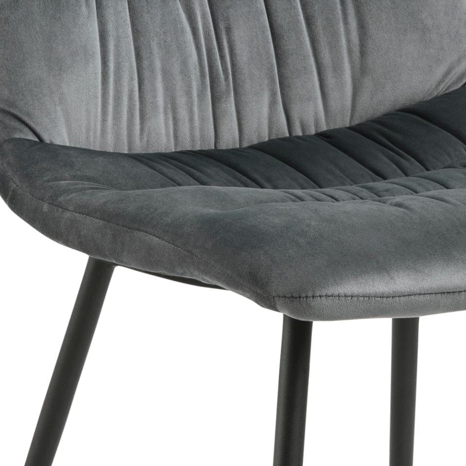 Set di 2 sedie da pranzo in velluto Lilian Grigio (10)