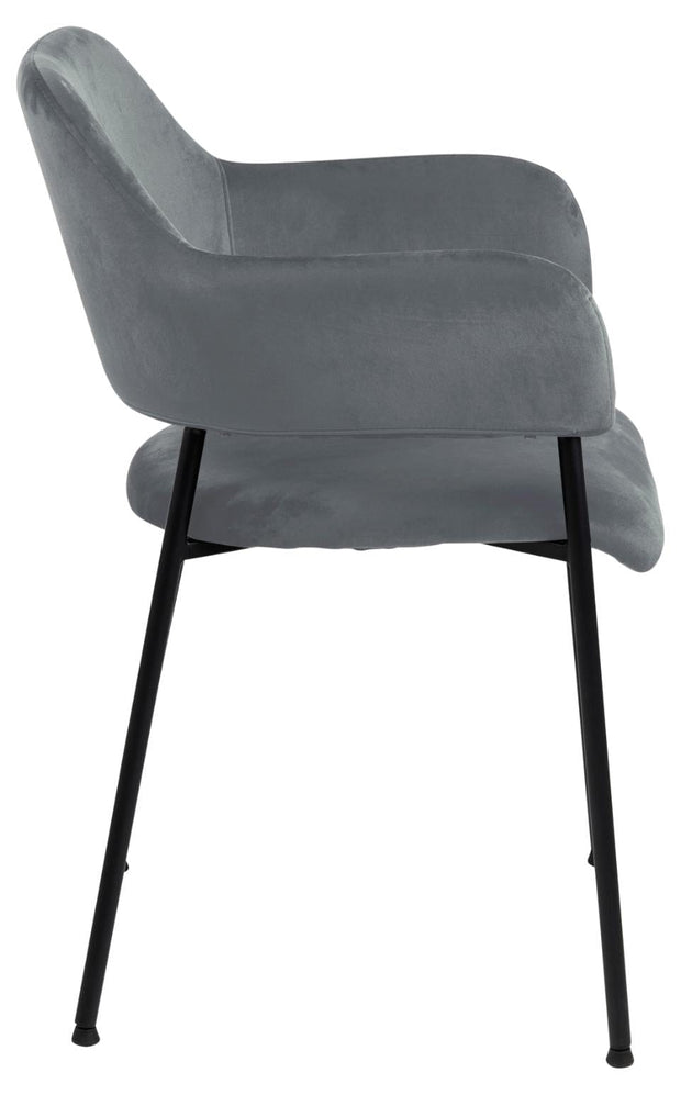 Set di 2 sedie da pranzo in velluto Limana Grigio (4)