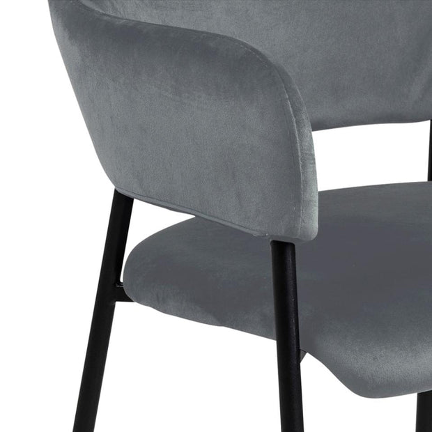 Set di 2 sedie da pranzo in velluto Limana Grigio (5)