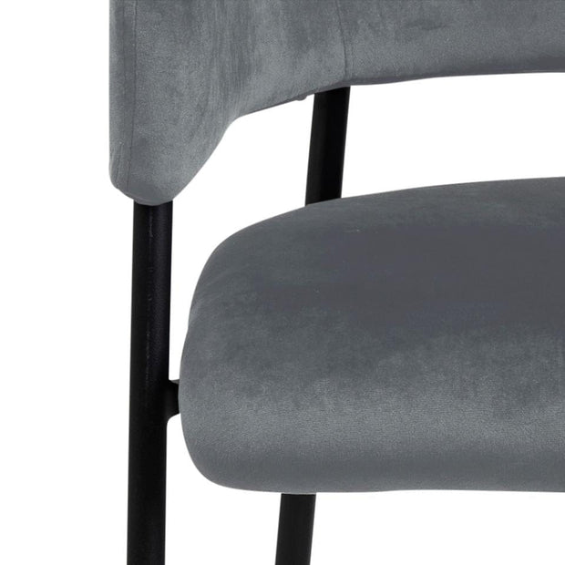Set di 2 sedie da pranzo in velluto Limana Grigio (6)