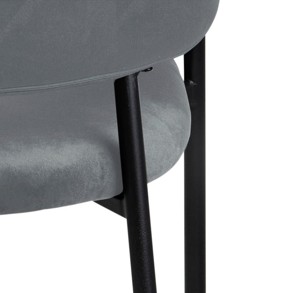 Set di 2 sedie da pranzo in velluto Limana Grigio (7)