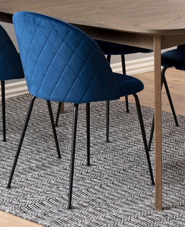 Set di 2 sedie da pranzo in velluto Louise Blu (2)