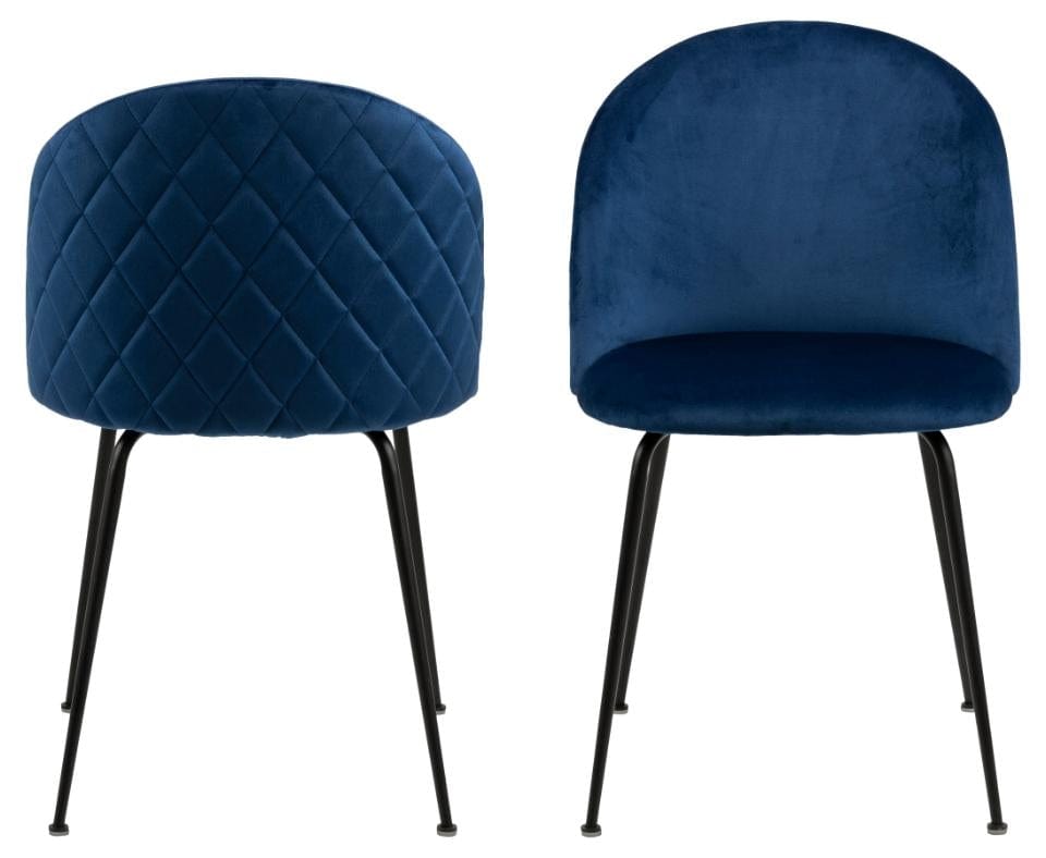 Set di 2 sedie da pranzo in velluto Louise Blu (3)