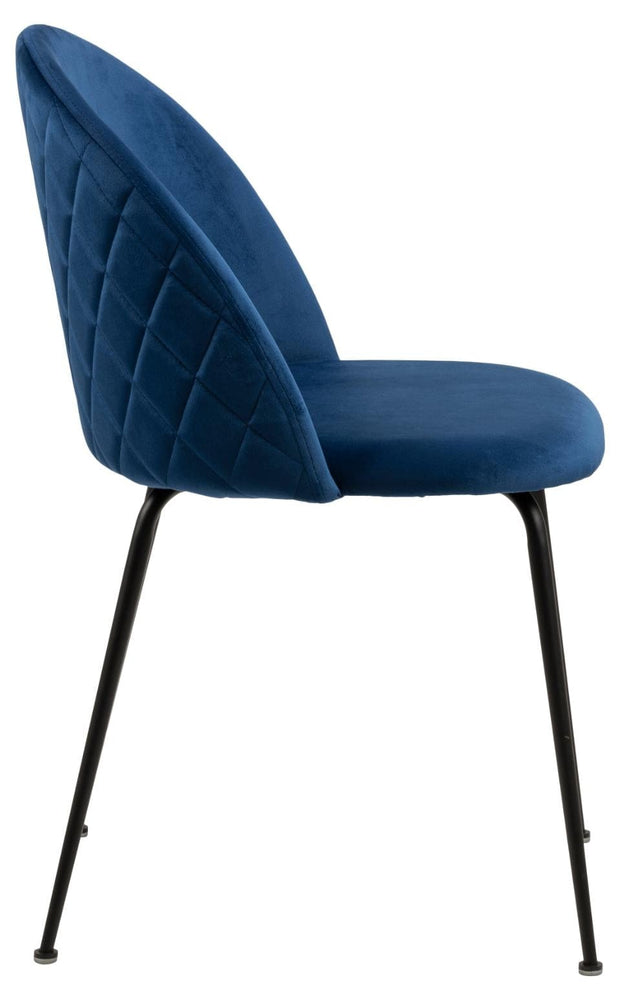 Set di 2 sedie da pranzo in velluto Louise Blu (4)